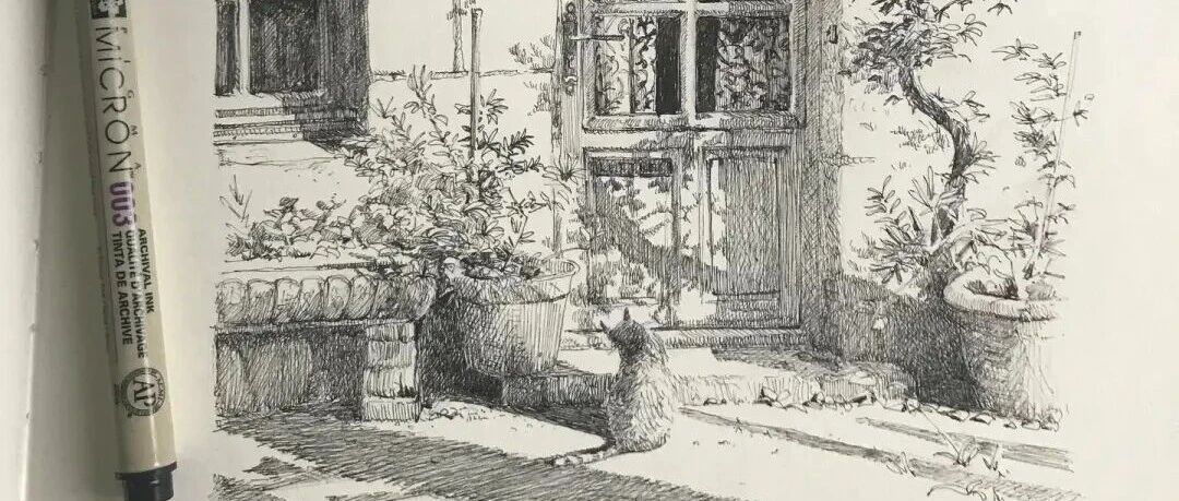 This line is so random! Every painting in his pen is simple and stunning, and I can't help but look at it again