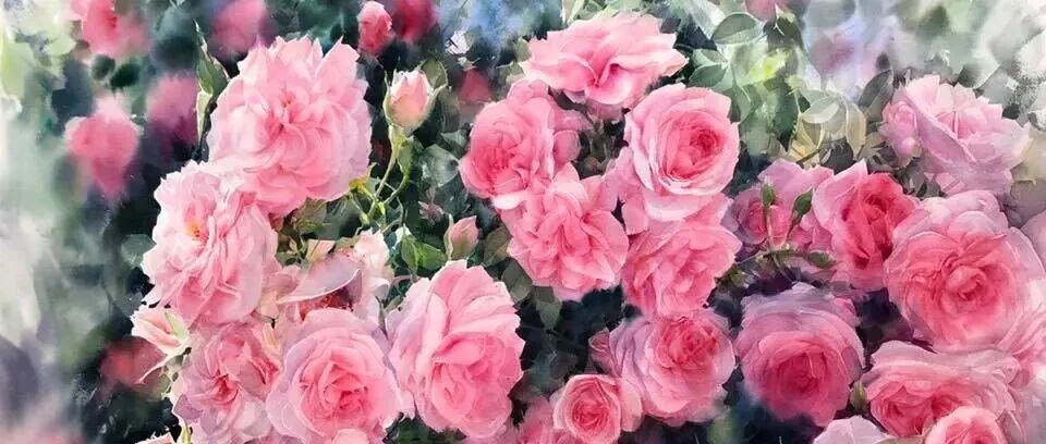 Can't help but watch it "100 million" times again! Such watercolor flowers are so beautiful that I can't help but collect them